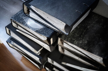 File folders with CD disk, Bavaria, Germany