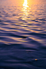 sea water with light from sunrise