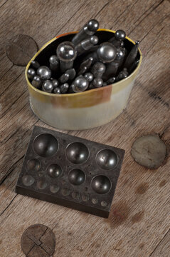 Close-up of dapping blocks and punches in workshop, Bavaria, Germany
