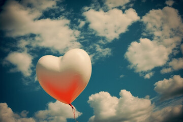 Fototapeta premium heart shaped balloon in the sky. Generative AI