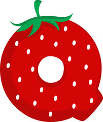 Obraz premium Strawberry Alphabet Cute Font PNG File