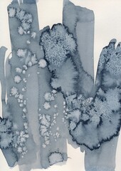 Watercolor painting, abstract. Salzwasser Technik. Abstrakte Wellen Muster. Muster Design. Dekorative Kunst.