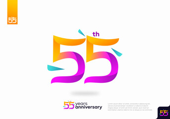 Number 55 logo icon design, 55th birthday logo number, 55th anniversary.