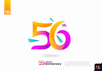 Number 56 logo icon design, 56th birthday logo number, 56th anniversary.
