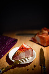 A Slice Of  Romanian Pancetta Bacon Like Layered Cake - 569827632