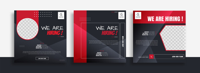 We are hiring job vacancy social media post banner design template. We are hiring job vacancy square web banner design.	
