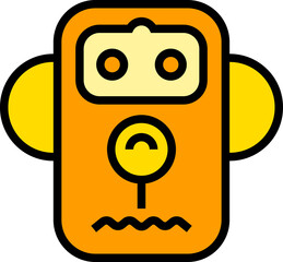 funny robot face avatar illustration