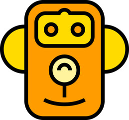 funny robot face avatar illustration
