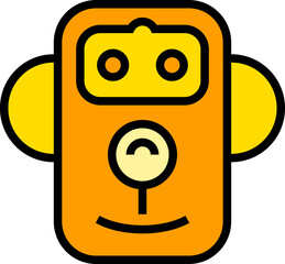 funny robot face avatar illustration