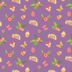 Easter seamless pattern. Design for fabric, textile, wallpaper, packaging.