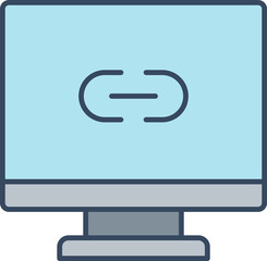 desktop computer and chain link icon