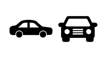 Obraz premium Car icon vector illustration. car sign and symbol. small sedan
