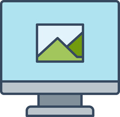 desktop computer and photo icon