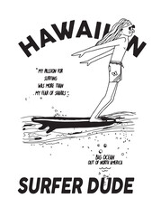surfing summer illustration beach and wave