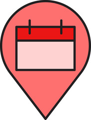 map pin and calendar icon