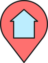 map pin and home icon