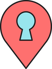 map pin and keyhole icon
