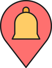 map pin and bell icon