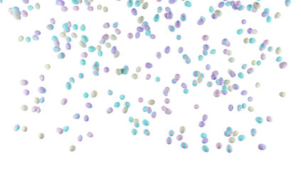 Many colorful Easter Eggs falling from the sky