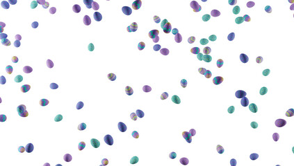Many colorful Easter Eggs falling from the sky