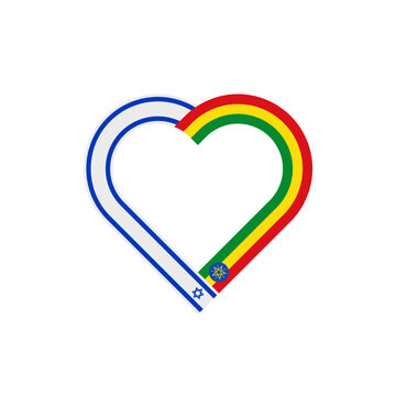 recommend clip art: unity concept. heart ribbon icon of israel and ethiopia flags. vector illustration isolated on white background