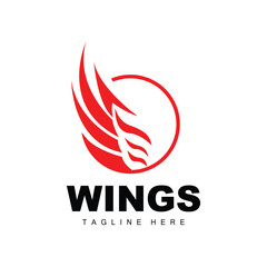 Wings Logo, Phoenix Logo, Bird Wing Vector, Template Illustration, Wing Brand Design