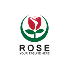 Rose logo flower vector icon illustration design
