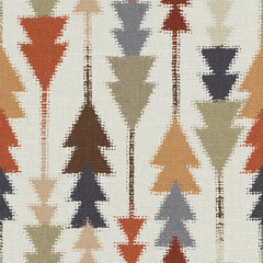 Rug seamless texture with triangle pattern, ethnic fabric texture, grunge background, boho style pattern, 3d illustration - 569833071
