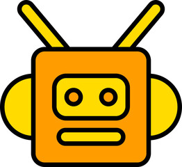 cartoon robot face avatar illustration