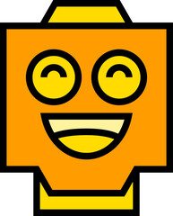 cartoon robot face avatar illustration