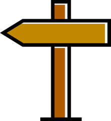 wooden street signpost and signage icon