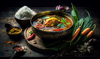 Curry on dark background