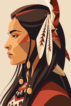 native american woman drawing