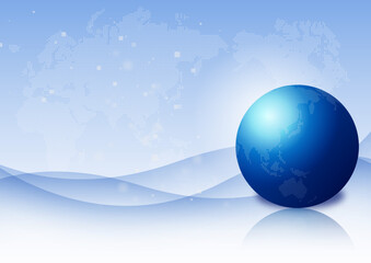 青い地球とネットワークイメージ背景