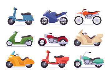 Motorcycle and scooter isolated vector illustration © santima.studio