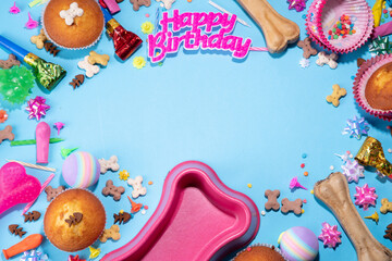Dog happy birthday background