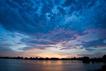 Sky and sunlight over the lake