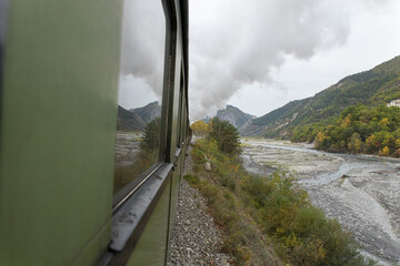 train in the mountains