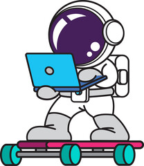 Cute Astronaut Cartoon , illustration, space galaxy