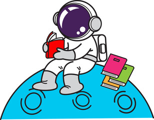 Cute Astronaut Cartoon , illustration, space galaxy