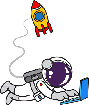 Cute Astronaut Cartoon , illustration, space galaxy