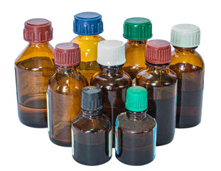 Medicine bottles for healthcare isolated. Medic concept. png transparent
