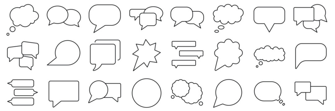 Set of 24 talk, speech, chat bubbles. 
