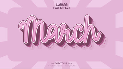 Obraz na płótnie Canvas 8 march international women's day text effect - full editable text effect