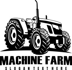 machine farm logo icon design vector