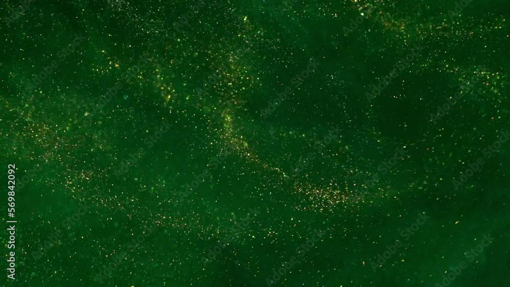 Wall mural wave and spiral motion of floating gold dust particles. abstract gold luxury background. chaotically