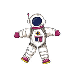 Cartoon astronaut. Space suit isolated on white background. Vector illustration