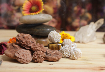 Desert Rose Rocks From Oklahoma on Meditation Table