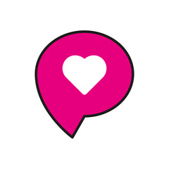 chat bubble with heart icon vector