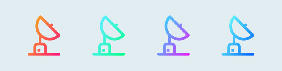 Satellite line icon in gradient colors. Signal antenna signs vector illustration.